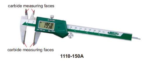 Digital Calipers With Carbide Tipped Jaws - 1110