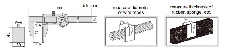 Digital  Caliper With Large Measuring Faces (Low Force Caliper) - 1172