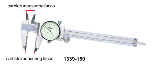 DIAL CALIPER WITH CARBIDE TIPPED JAWS-1339