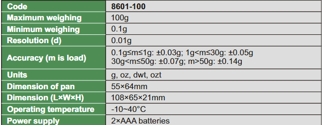 Electronic Pocket Scale (Economic Type) - 8601