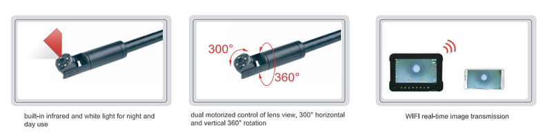 4K Carbon Fiber Telescopic Pole Videoscope - ISV-CF