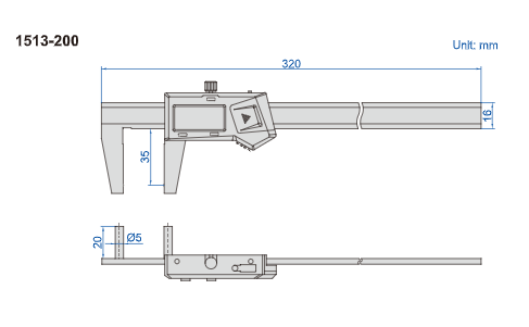 Digital Caliper For Bores With Barrier Inside - 1513