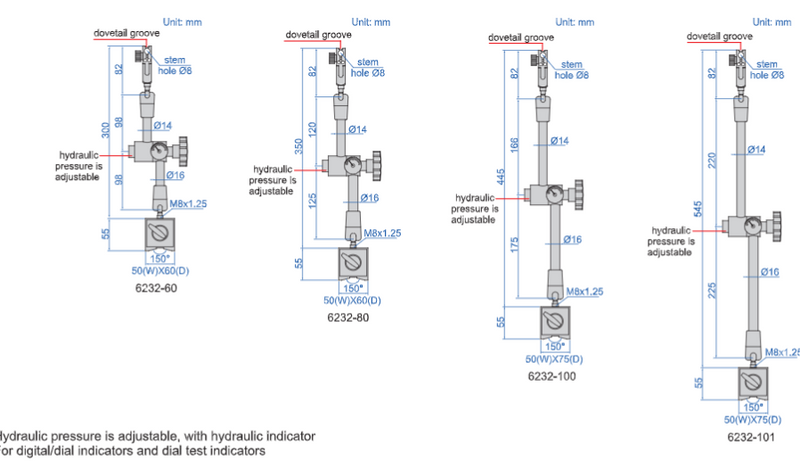 Hydraulic Universal Magnetic Stands (Hydraulic Indicator) - 6232
