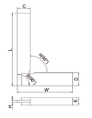 90° Flat Edge Squares With Wide Base - 4792
