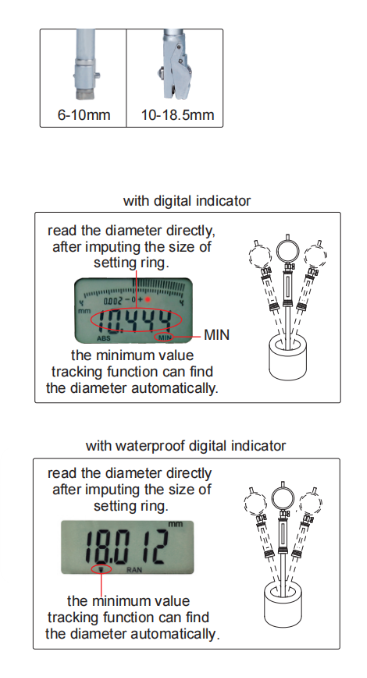 Precision Bore Gages For Small Holes (With Dial Indicator) - 2853/2153