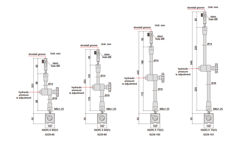 Hydraulic Universal Magnetic Stands - 6229