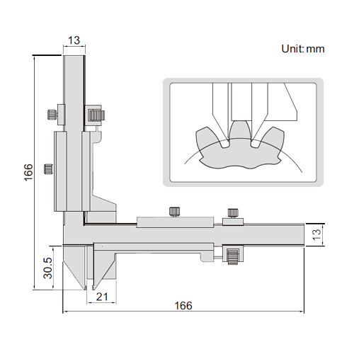 Gear tooth vernier caliper - 1281