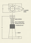 Levelling Jack - Heavy Duty - Flange Mounting : LJ-HD