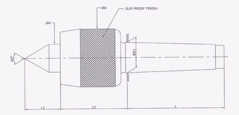 Revolving Center : Standard (Lathe , Carbide Tipped Point)