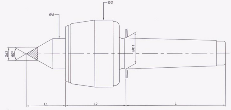 Revolving Center : Heavy Duty - R Model (CNC , Stub Point , Carbide tipped)