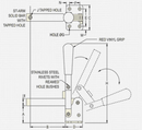 Hold Down Toggle Clamp - Vertical Handle - Solid Arm : VHDT