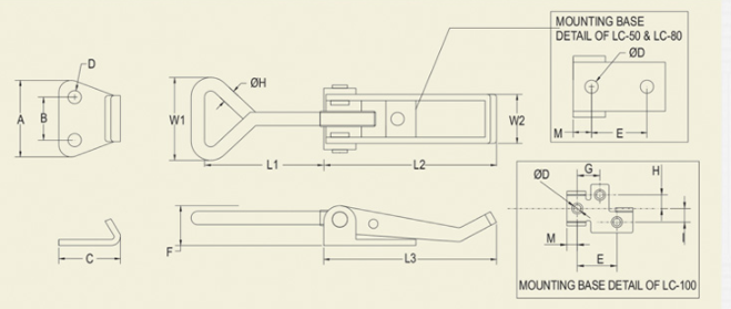 Horizontal Latch Clamp - Light Duty : LC