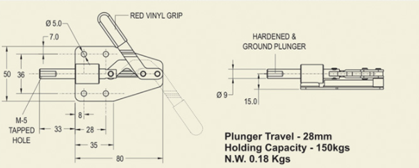 Push / Pull Action Toggle Clamp -  Side Handle : PATC