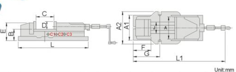 GIN Hydraulic Machine Vice - HVA