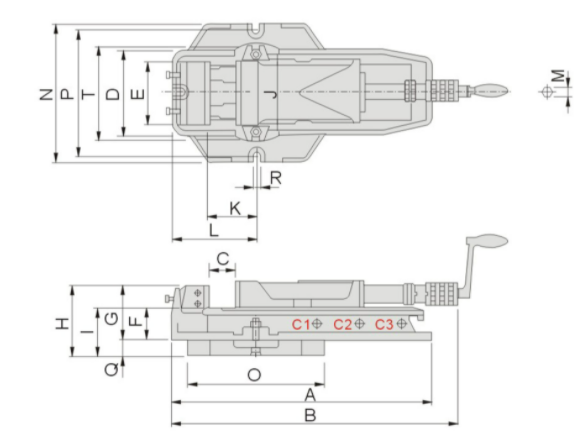 GIN Lock Down Jaw Hydraulic Machine Vice (NO BASE) - GPHV