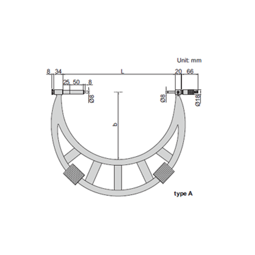 Outside Micrometer With Extension Anvil Collar (Long Range) - 3205