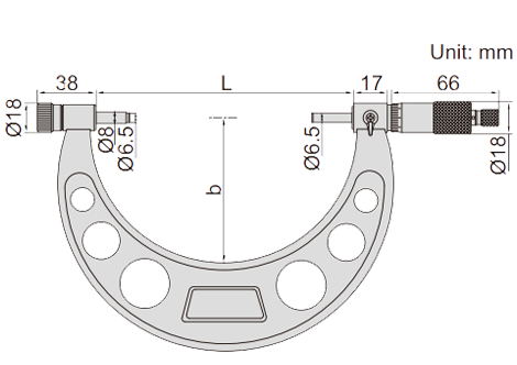 Outside Micrometer With Interchangeable Anvils (Long Range) - 3206