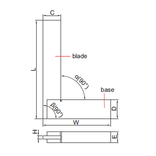 Machinist Square With Wide Base  (Economic Model) - 4707