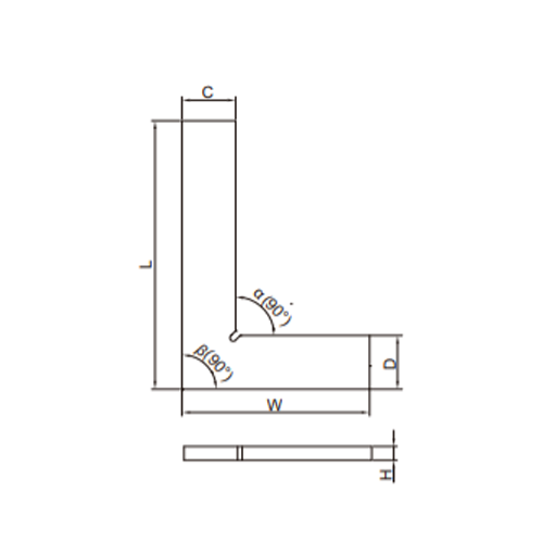 90° flat edge square -  4791