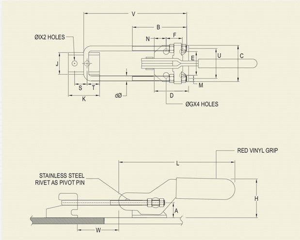 Pull Action Clamp - Latch Type - Horizontal : PAC