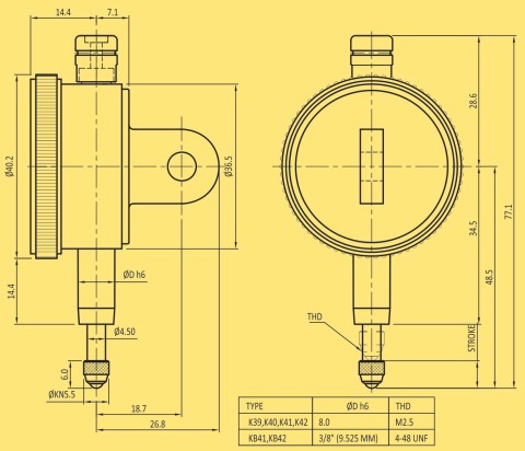 Baker Dial Indicator 0.01-5MM : K40