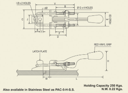 Horizontal Latch Clamp - Medium Duty : PAC