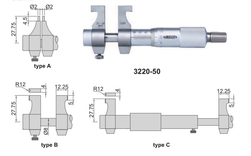 Inside Micrometer   (Economic Type)   - 3220