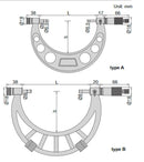 Outside Micrometer With Interchangeable Anvils (Long Range) - 3206