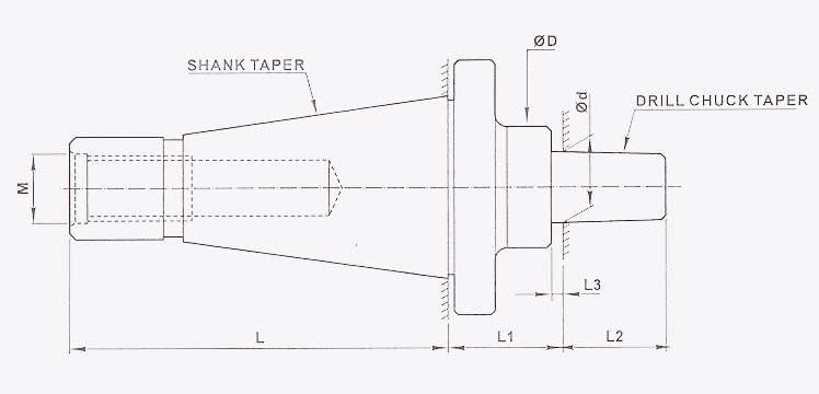 Drill Chuck Arbour  (In ISO Taper)
