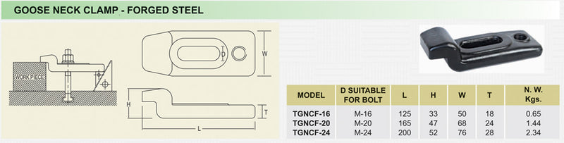 Goose Neck Clamp - Forged Steel : TGNCF