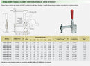Hold Down Toggle Clamp - Vertical Handle - Base Straight : VHDT