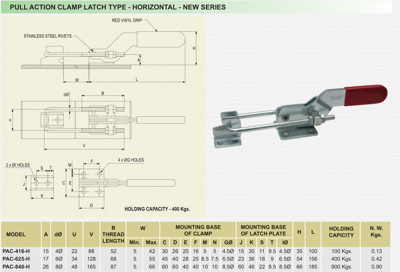 Pull Action Clamp Latch Type - Horizontal : PAC