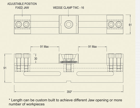 Multiple Clamping Vice With TWC-16 Wedge Clamps